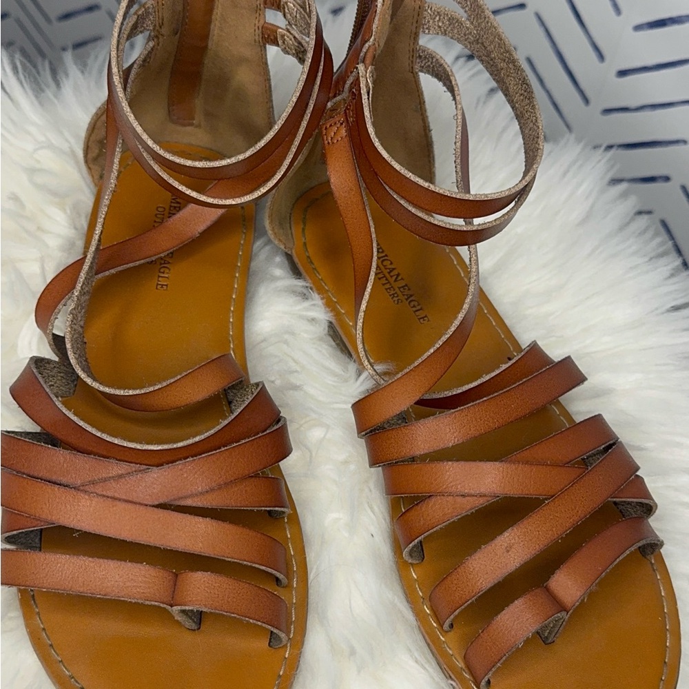 American Eagle Gladiator Strappy Sandal Brown size 9 - Picture 2 of 5